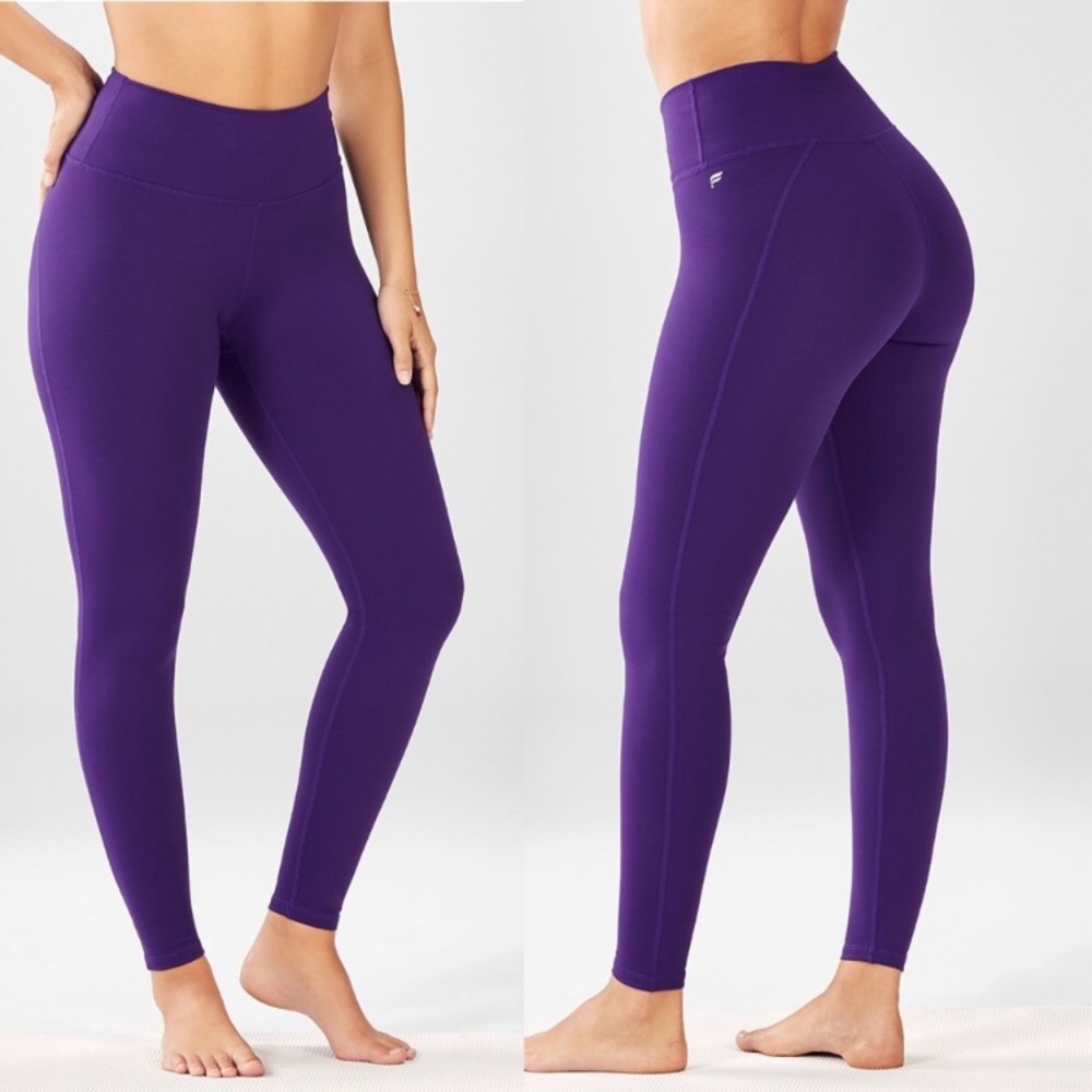 Fabletics Powerhold Purple High Waisted Leggings